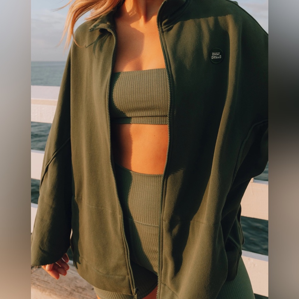 Daily Drills Forest Green Zip-Up Hoodie